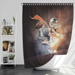 Awarded NFL Football Player Peyton Manning Shower Curtain