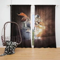Awarded NFL Football Player Peyton Manning Window Curtain