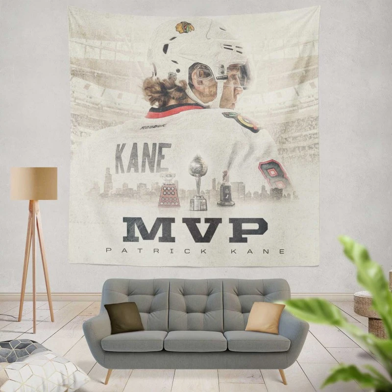 Awarded NHL Hockey Player Patrick Kane Tapestry