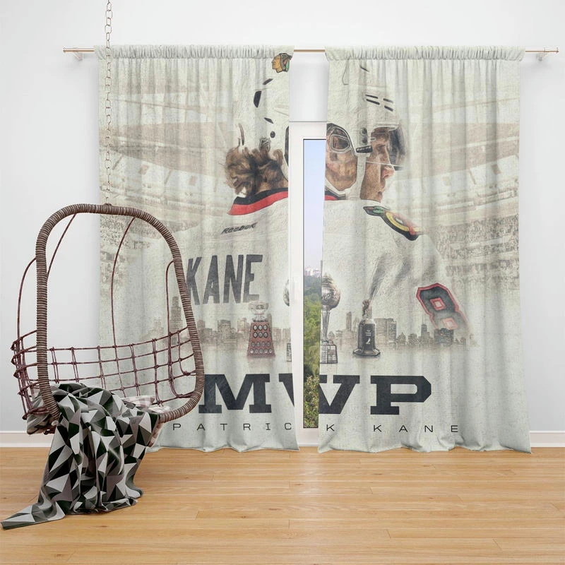 Awarded NHL Hockey Player Patrick Kane Window Curtain