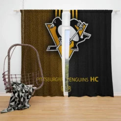Awarded NHL Team Pittsburgh Penguins Window Curtain