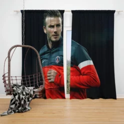 Awarded PSG Football Player David Beckham Window Curtain