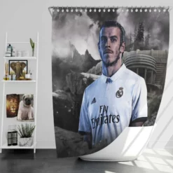 Awarded Real madrid Soccer Player Gareth Bale Shower Curtain