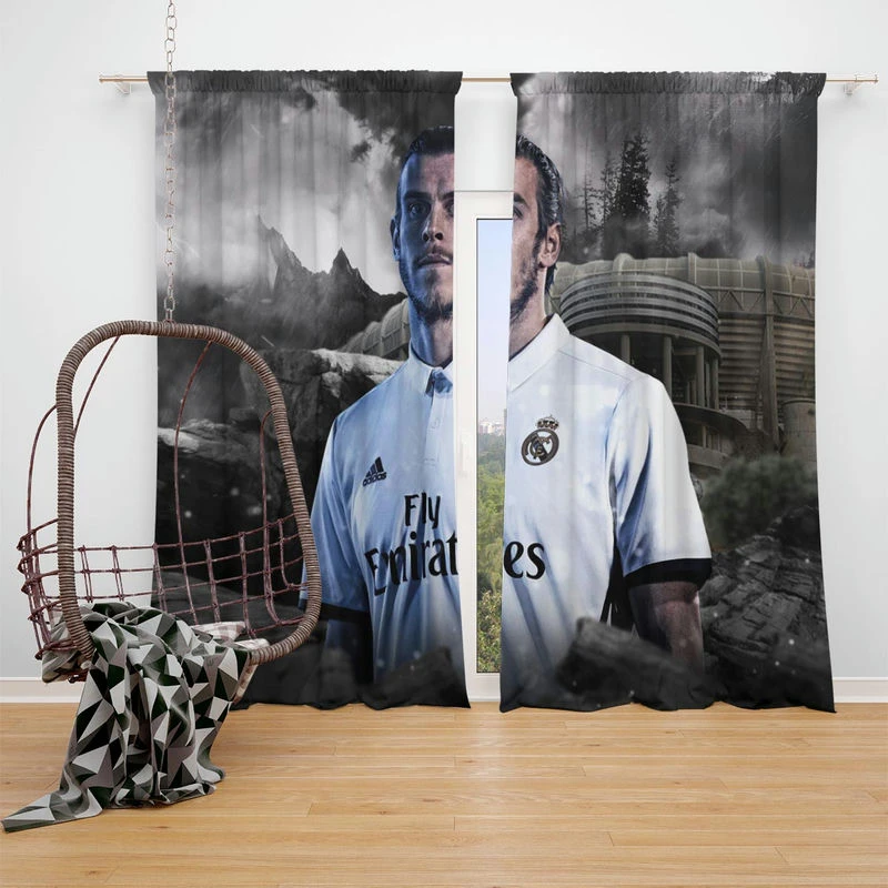 Awarded Real madrid Soccer Player Gareth Bale Window Curtain