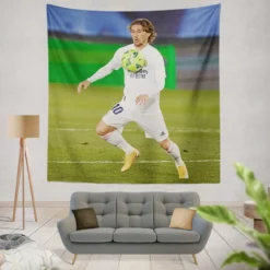 Awarded Soccer Player Luka Modric Tapestry