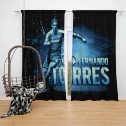 Awarded Spanish Football Player Fernando Torres Window Curtain