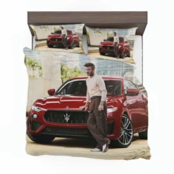 Awesome David Beckham with Red Car Bedding Set 1