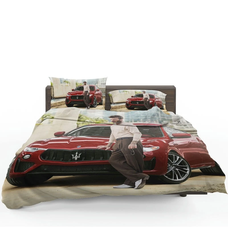 Awesome David Beckham with Red Car Bedding Set