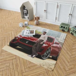 Awesome David Beckham with Red Car Rug 1