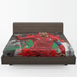 Ballon d Or Soccer Player Cristiano Ronaldo Fitted Sheet 1