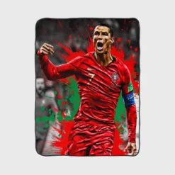 Ballon d Or Soccer Player Cristiano Ronaldo Fleece Blanket 1