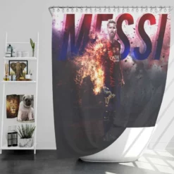 Barca Captain Lionel Messi Football Player Shower Curtain