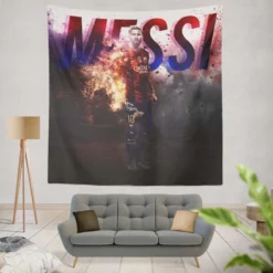 Barca Captain Lionel Messi Football Player Tapestry