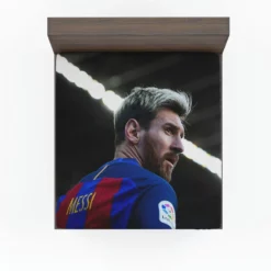 Barca LaLiga Football Player Lionel Messi Fitted Sheet