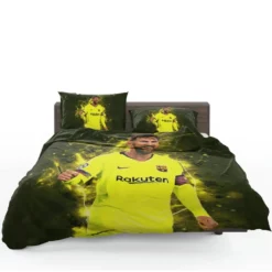 Barca Yellow Jersey Football Player Lionel Messi Bedding Set