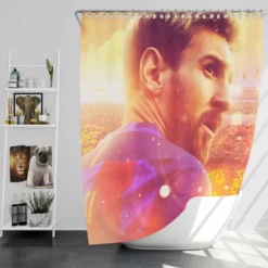 Barcelona Football Player Lionel Messi Shower Curtain