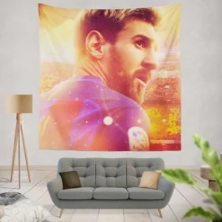 Barcelona Football Player Lionel Messi Tapestry
