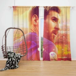 Barcelona Football Player Lionel Messi Window Curtain