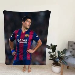 Barcelona Strong Player Luis Suarez Fleece Blanket