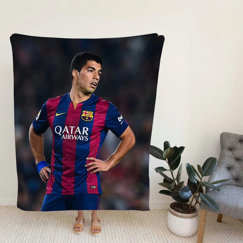 Barcelona Strong Player Luis Suarez Fleece Blanket