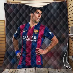 Barcelona Strong Player Luis Suarez Quilt Blanket