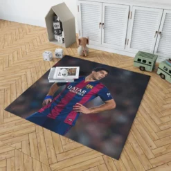 Barcelona Strong Player Luis Suarez Rug 1