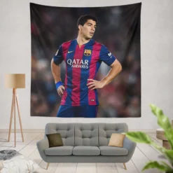 Barcelona Strong Player Luis Suarez Tapestry