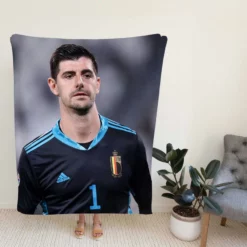 Belgium Football Player Thibaut Courtois Fleece Blanket