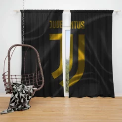 Black Flag Juve Football Club Logo Window Curtain