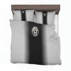 Black and White JuveSoccer Club Logo Bedding Set 1