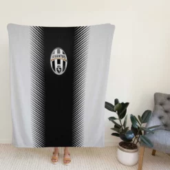 Black and White JuveSoccer Club Logo Fleece Blanket