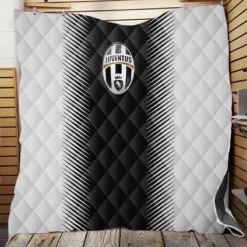 Black and White JuveSoccer Club Logo Quilt Blanket