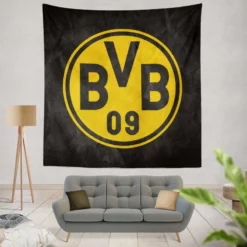 Borussia Dortmund BVB Club Yello Logo Tapestry