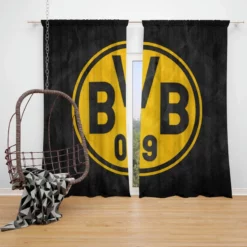 Borussia Dortmund BVB Club Yello Logo Window Curtain
