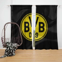Borussia Dortmund BVB Exciting Football Club Window Curtain