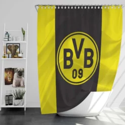 Borussia Dortmund BVB Football Club Logo Shower Curtain