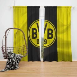 Borussia Dortmund BVB Football Club Logo Window Curtain