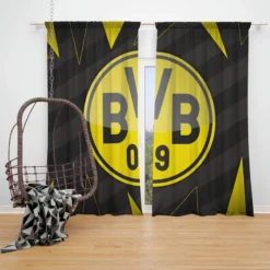 Borussia Dortmund Classic BVB Football Team Window Curtain