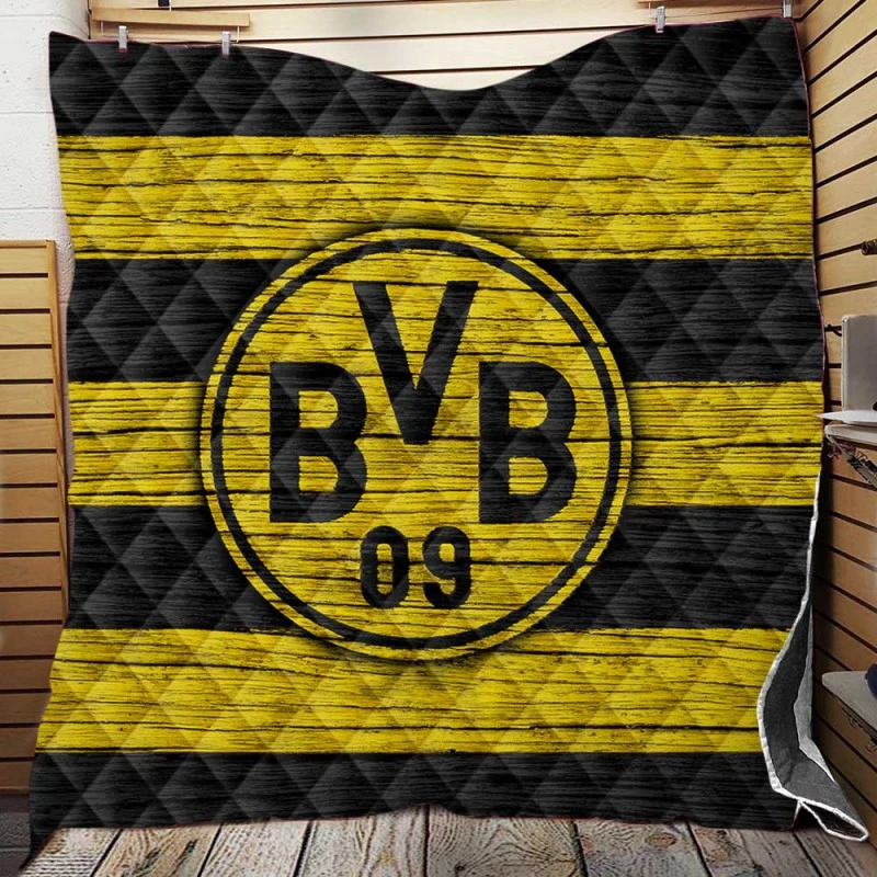 Borussia Dortmund Famous German Football Club Logo Quilt Blanket