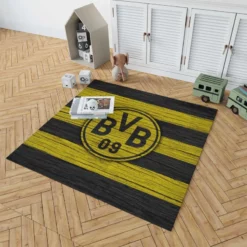 Borussia Dortmund Famous German Football Club Logo Rug 1