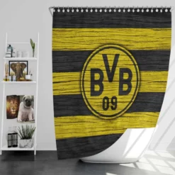 Borussia Dortmund Famous German Football Club Logo Shower Curtain