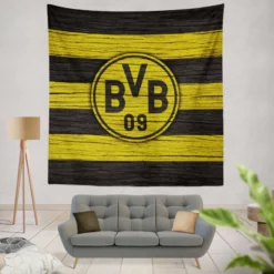 Borussia Dortmund Famous German Football Club Logo Tapestry