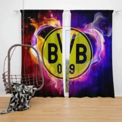 Borussia Dortmund Luxurious Home Decor Window Curtain