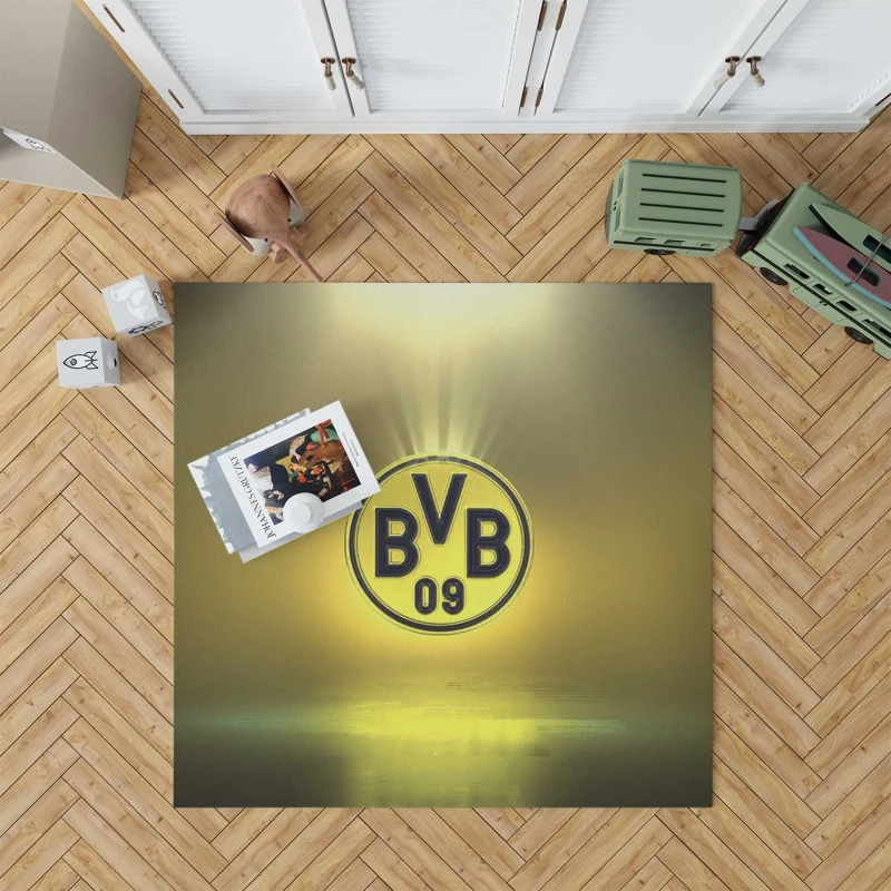 Borussia Dortmund Premier League Team Logo Rug