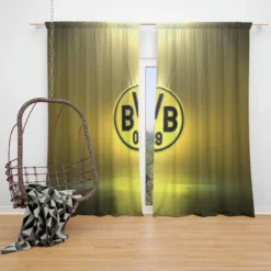 Borussia Dortmund Premier League Team Logo Window Curtain