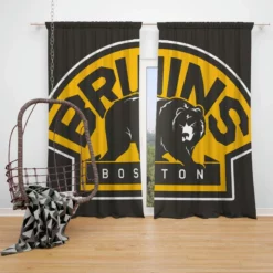 Boston Bruins Popular NHL Ice Hockey Team Window Curtain