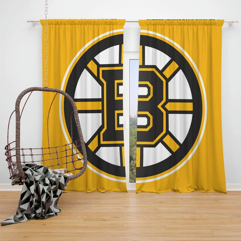 Boston Bruins Professional NHL Ice Hockey Team Window Curtain