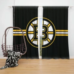 Boston Bruins Top Ranked NHL Ice Hockey Team Window Curtain