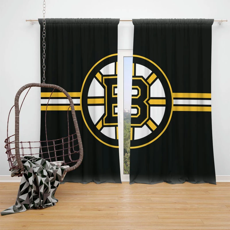 Boston Bruins Top Ranked NHL Ice Hockey Team Window Curtain