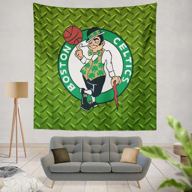 Boston Celtics Classic Basketball Team Tapestry